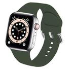 For Apple Watch 42mm / 41mm / 40mm / 38mm Kalebol Metal Pin Buckle Silicone Watch Band(Army Green) - 1