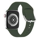 For Apple Watch 42mm / 41mm / 40mm / 38mm Kalebol Metal Pin Buckle Silicone Watch Band(Army Green) - 2