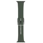 For Apple Watch 42mm / 41mm / 40mm / 38mm Kalebol Metal Pin Buckle Silicone Watch Band(Army Green) - 3