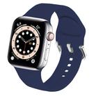 For Apple Watch 42mm / 41mm / 40mm / 38mm Kalebol Metal Pin Buckle Silicone Watch Band(Dark Blue) - 1