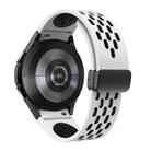 For Samsung Galaxy Watch 4 / 5 / 6 Kalebol Two-color Mesh Magnetic Black Buckle Silicone Strap(White Black) - 2