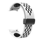 For Samsung Galaxy Watch 4 / 5 / 6 Kalebol Two-color Mesh Magnetic Black Buckle Silicone Strap(White Black) - 3