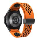 For Samsung Galaxy Watch 4 / 5 / 6 Kalebol Two-color Mesh Magnetic Black Buckle Silicone Strap(Orange Black) - 2