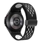 For Samsung Galaxy Watch 4 / 5 / 6 Kalebol Two-color Mesh Magnetic Black Buckle Silicone Strap(Black White) - 2