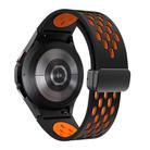 For Samsung Galaxy Watch 4 / 5 / 6 Kalebol Two-color Mesh Magnetic Black Buckle Silicone Strap(Black Orange) - 2