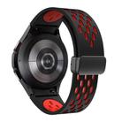 For Samsung Galaxy Watch 4 / 5 / 6 Kalebol Two-color Mesh Magnetic Black Buckle Silicone Strap(Black Red) - 2