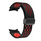 For Samsung Galaxy Watch 4 / 5 / 6 Kalebol Two-color Mesh Magnetic Black Buckle Silicone Strap(Black Red) - 3