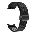 For Samsung Galaxy Watch 4 / 5 / 6 Kalebol Two-color Mesh Magnetic Black Buckle Silicone Strap(Black Grey) - 3