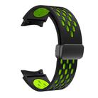 For Samsung Galaxy Watch 4 / 5 / 6 Kalebol Two-color Mesh Magnetic Black Buckle Silicone Strap(Black Fluorescent Green) - 3