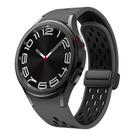 For Samsung Galaxy Watch 4 / 5 / 6 Kalebol Two-color Mesh Magnetic Black Buckle Silicone Strap(Coal Black) - 1