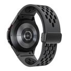 For Samsung Galaxy Watch 4 / 5 / 6 Kalebol Two-color Mesh Magnetic Black Buckle Silicone Strap(Coal Black) - 2
