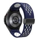 For Samsung Galaxy Watch 4 / 5 / 6 Kalebol Two-color Mesh Magnetic Black Buckle Silicone Strap(Midnight Blue White) - 2