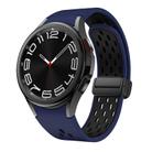 For Samsung Galaxy Watch 4 / 5 / 6 Kalebol Two-color Mesh Magnetic Black Buckle Silicone Strap(Midnight Blue Black) - 1