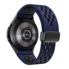 For Samsung Galaxy Watch 4 / 5 / 6 Kalebol Two-color Mesh Magnetic Black Buckle Silicone Strap(Midnight Blue Black) - 2