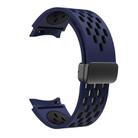 For Samsung Galaxy Watch 4 / 5 / 6 Kalebol Two-color Mesh Magnetic Black Buckle Silicone Strap(Midnight Blue Black) - 3