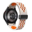 For Samsung Galaxy Watch 4 / 5 / 6 Kalebol Two-color Mesh Magnetic Black Buckle Silicone Strap(Starlight Orange) - 2