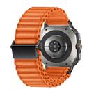 For Samsung Galaxy Watch Ultra 47mm Kalebol Ocean Loop Nylon Braided Watch Band(Orange) - 2