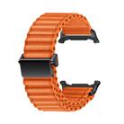 For Samsung Galaxy Watch Ultra 47mm Kalebol Ocean Loop Nylon Braided Watch Band(Orange) - 3
