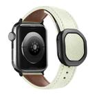 For Apple Watch 46mm / 49mm / 45mm / 44mm Kalebol Magnetic Fold Genuine Buckle Leather Watch Band(Beige) - 1