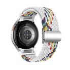 For Samsung Galaxy Watch 5 Pro / 6 / 7 Kalebol Button Braided Loop Magnetic Buckle Watch Band(White Rainbow) - 2