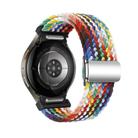 For Samsung Galaxy Watch 5 Pro / 6 / 7 Kalebol Button Braided Loop Magnetic Buckle Watch Band(Official Rainbow) - 2