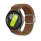 For Samsung Galaxy Watch 5 Pro / 6 / 7 Kalebol Button Braided Loop Magnetic Buckle Watch Band(Brown) - 1