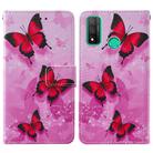 For Huawei P smart 2020 Cross Texture Painting Pattern Horizontal Flip Leather Case with Holder & Card Slots & Wallet & Lanyard(Pink Butterfly) - 3