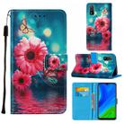 For Huawei P smart 2020 Cross Texture Painting Pattern Horizontal Flip Leather Case with Holder & Card Slots & Wallet & Lanyard(Chrysanthemum) - 1