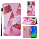For Huawei P smart 2020 Cross Texture Painting Pattern Horizontal Flip Leather Case with Holder & Card Slots & Wallet & Lanyard(Pink Diamond) - 1
