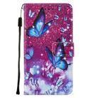 For Huawei Y5p / Honor 9S Cross Texture Painting Pattern Horizontal Flip Leather Case with Holder & Card Slots & Wallet & Lanyard(Purple Butterfly) - 2