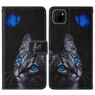 For Huawei Y5p / Honor 9S Cross Texture Painting Pattern Horizontal Flip Leather Case with Holder & Card Slots & Wallet & Lanyard(Blue Butterfly Cat Eye) - 3