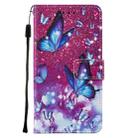 For Huawei Y6p Cross Texture Painting Pattern Horizontal Flip Leather Case with Holder & Card Slots & Wallet & Lanyard(Purple Butterfly) - 2