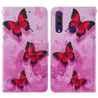 For Huawei Y6p Cross Texture Painting Pattern Horizontal Flip Leather Case with Holder & Card Slots & Wallet & Lanyard(Pink Butterfly) - 3