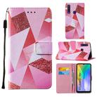 For Huawei Y6p Cross Texture Painting Pattern Horizontal Flip Leather Case with Holder & Card Slots & Wallet & Lanyard(Pink Diamond) - 1