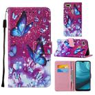 For Oppo A7 / A5S / A12 Cross Texture Painting Pattern Horizontal Flip Leather Case with Holder & Card Slots & Wallet & Lanyard(Purple Butterfly) - 1