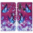 For Vivo Y17 / Y15 / Y12/ U10 / Y11 / Y3 Cross Texture Painting Pattern Horizontal Flip Leather Case with Holder & Card Slots & Wallet & Lanyard(Purple Butterfly) - 3