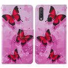 For Vivo Y17 / Y15 / Y12/ U10 / Y11 / Y3 Cross Texture Painting Pattern Horizontal Flip Leather Case with Holder & Card Slots & Wallet & Lanyard(Pink Butterfly) - 3