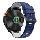 For Garmin Fenix 7 22mm Kalebol Two Color Carbon Fiber Print Silicone Watch Band(Royal Blue White) - 2