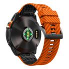 For Garmin Fenix 7 22mm Kalebol Two Color Carbon Fiber Print Silicone Watch Band(Orange Black) - 2