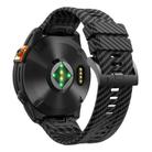 For Garmin Fenix 7 22mm Kalebol Two Color Carbon Fiber Print Silicone Watch Band(Black) - 2