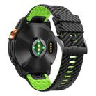 For Garmin Fenix 7 22mm Kalebol Two Color Carbon Fiber Print Silicone Watch Band(Black Lime) - 2