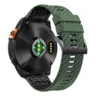 For Garmin Fenix 7 22mm Kalebol Two Color Carbon Fiber Print Silicone Watch Band(Army Green Black) - 2