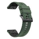 For Garmin Fenix 7 22mm Kalebol Two Color Carbon Fiber Print Silicone Watch Band(Army Green Black) - 3