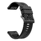 For Garmin Fenix 7X 26mm Kalebol Two Color Carbon Fiber Print Silicone Watch Band(Black) - 3