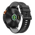 For Garmin Fenix 7X 26mm Kalebol Two Color Carbon Fiber Print Silicone Watch Band(Black Grey) - 2