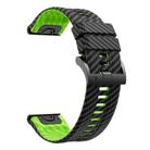 For Garmin Fenix 7X 26mm Kalebol Two Color Carbon Fiber Print Silicone Watch Band(Black Lime) - 3