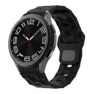 For Samsung Galaxy Watch 4 / 5 / 6 Kalebol Football Pattern Reverse Buckle Silicone Strap(Black) - 1