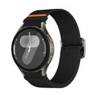 For Samsung Galaxy Watch 5 Pro / 6 / 7 Kalebol Button Elastic Nylon Watch Band(Black) - 1