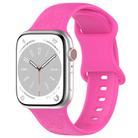 For Apple Watch 46mm / 49mm / 45mm / 44mm Kalebol 8-shaped Buckle Butterfly Embossed Silicone Watch Band(Hot Pink) - 1
