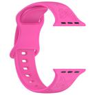 For Apple Watch 46mm / 49mm / 45mm / 44mm Kalebol 8-shaped Buckle Butterfly Embossed Silicone Watch Band(Hot Pink) - 3